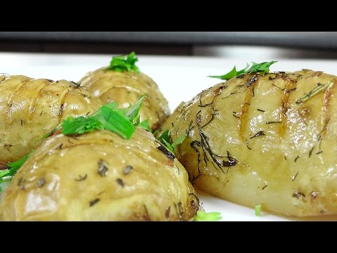 Картофель запеченный с зеленью видео рецепт