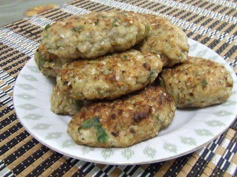 Котлеты  баклажанные с куриным фаршем видео рецепт