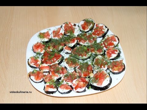 Рецепт- Жареные баклажаны с помидорами и зеленью от videokulinaria.ru